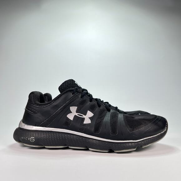 Under Armour Micro G Pulse II Black Running Shoes 111255147-001 Men’s Size 9.5E - Picture 1 of 11
